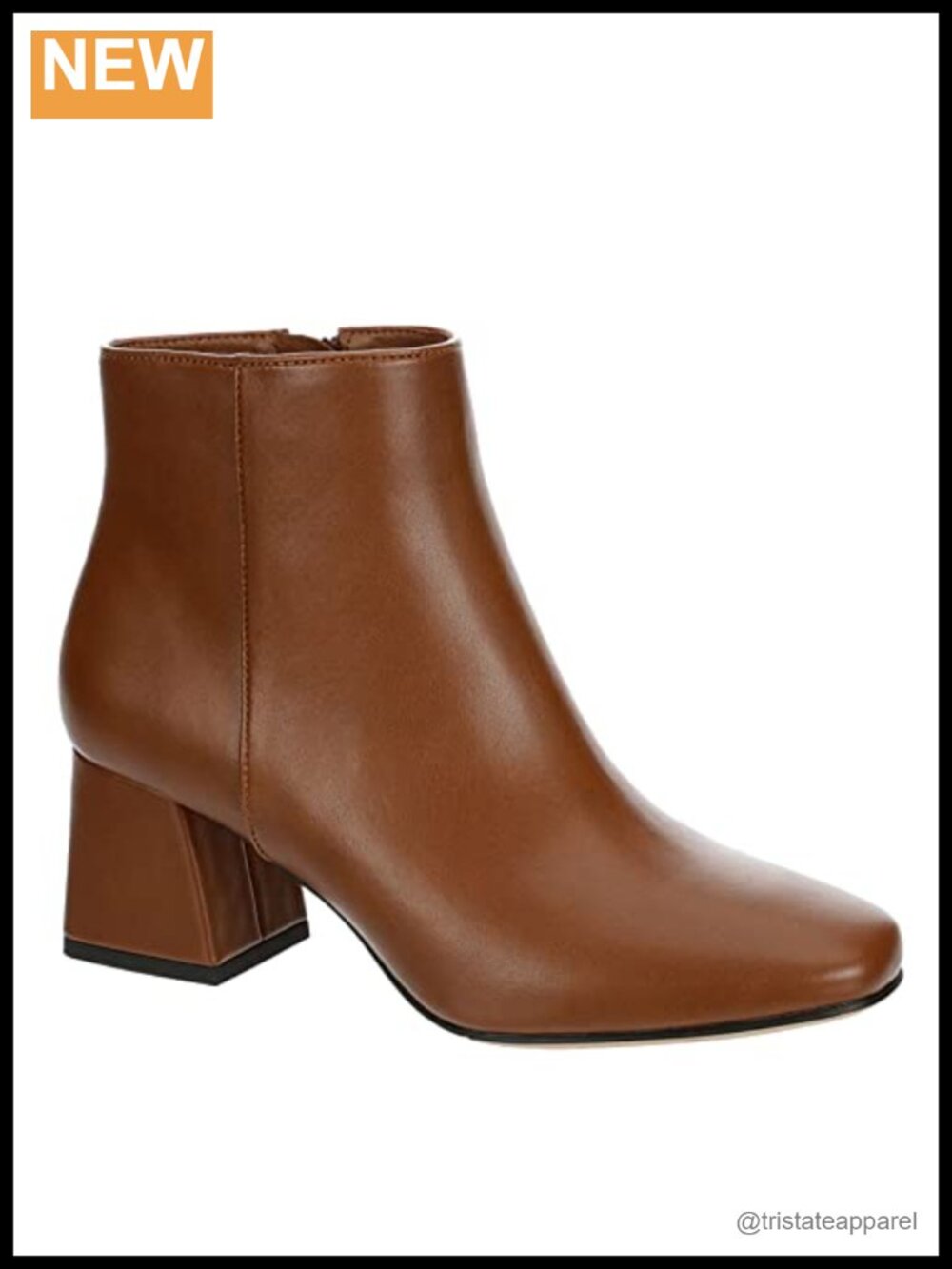 Women's Faux Leather Zip-up Block Heel Ankle Bootie Dress Boot